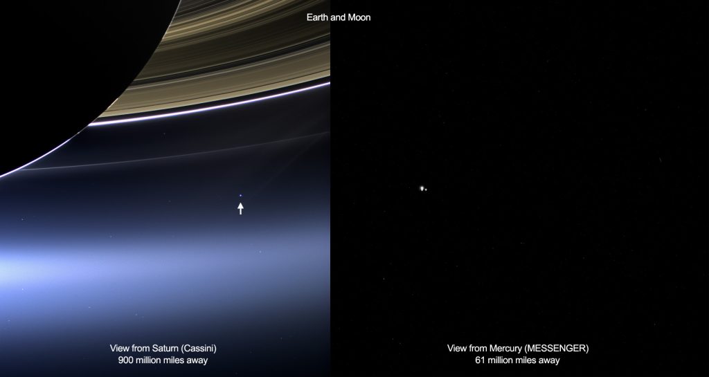 Tierra Interplanetaria: Una Perspectiva Desde Saturno y Mercurio