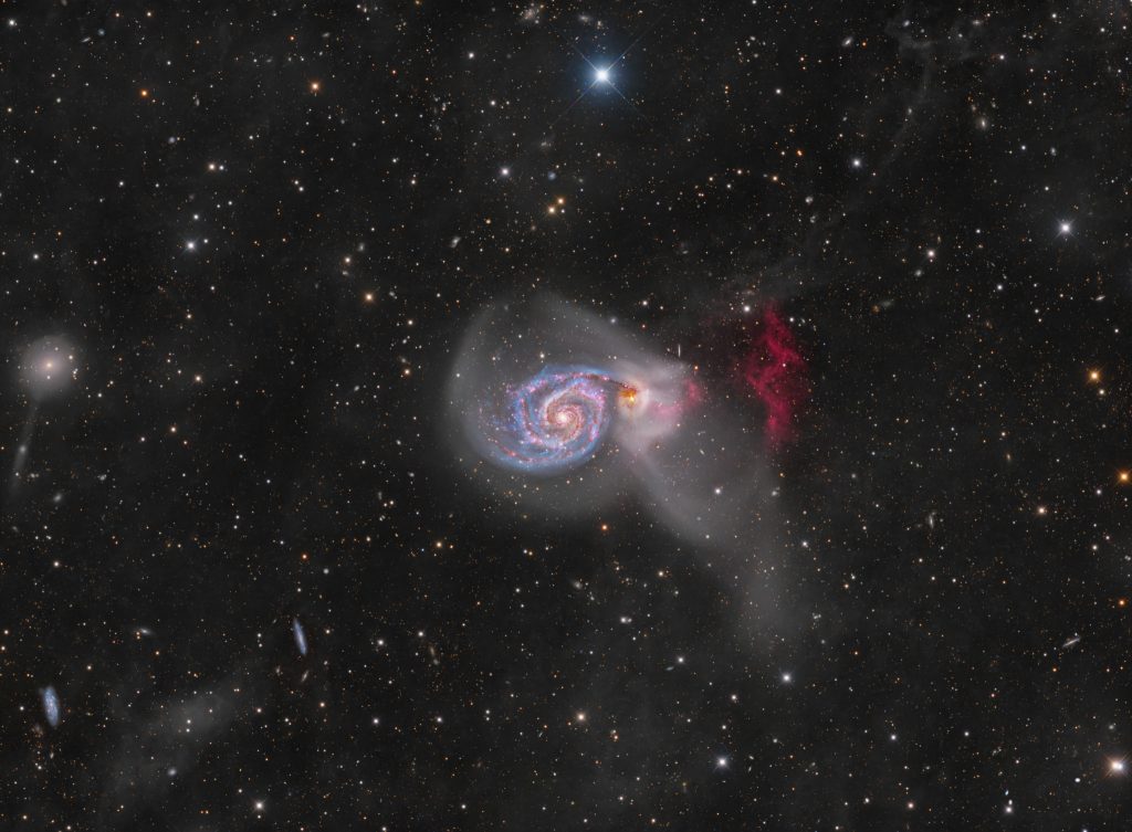 M51: Ríos de Marea y los Acantilados de H-alfa